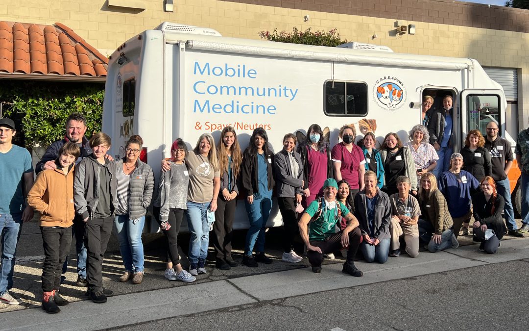 C.A.R.E.4Paws team stands in front of mobile clinic in San Luis Obispo