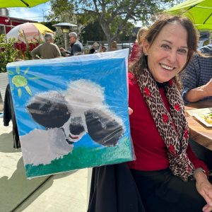 Donor and her pet portrait