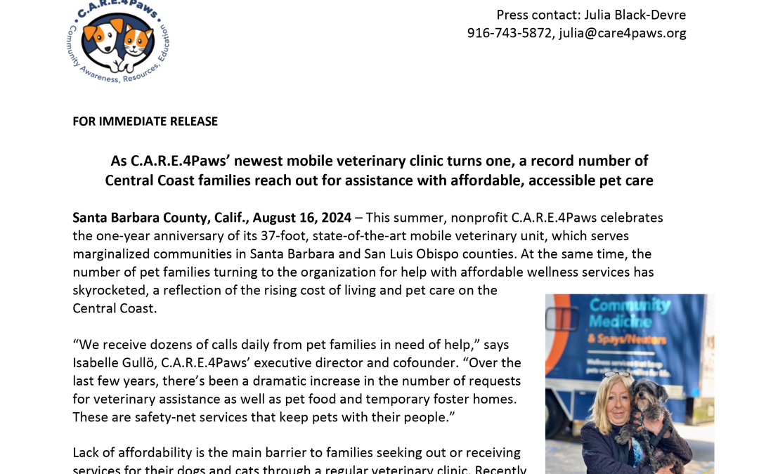 C.A.R.E.4Paws supports a record-number of pet families