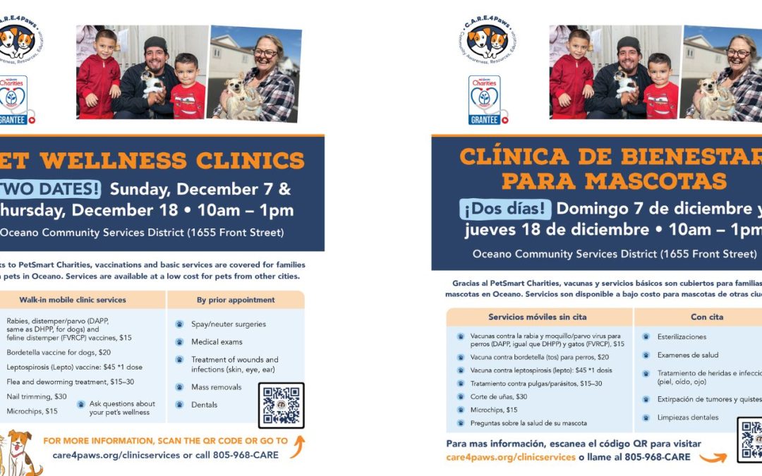 SLO County Pet Wellness Clinic, Oceano