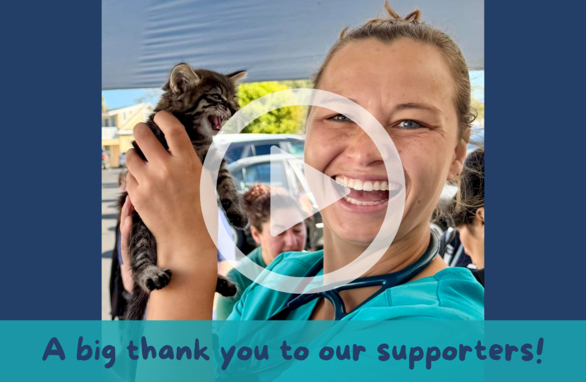 Image of Dr. Meighan Gomes that links to YouTube video of her thanking our donors